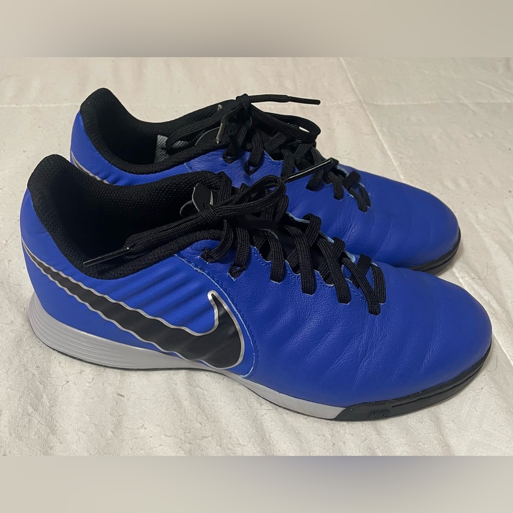 Nike Kids Royal‎ Blue and Black Tiempo Athletic Sneakers